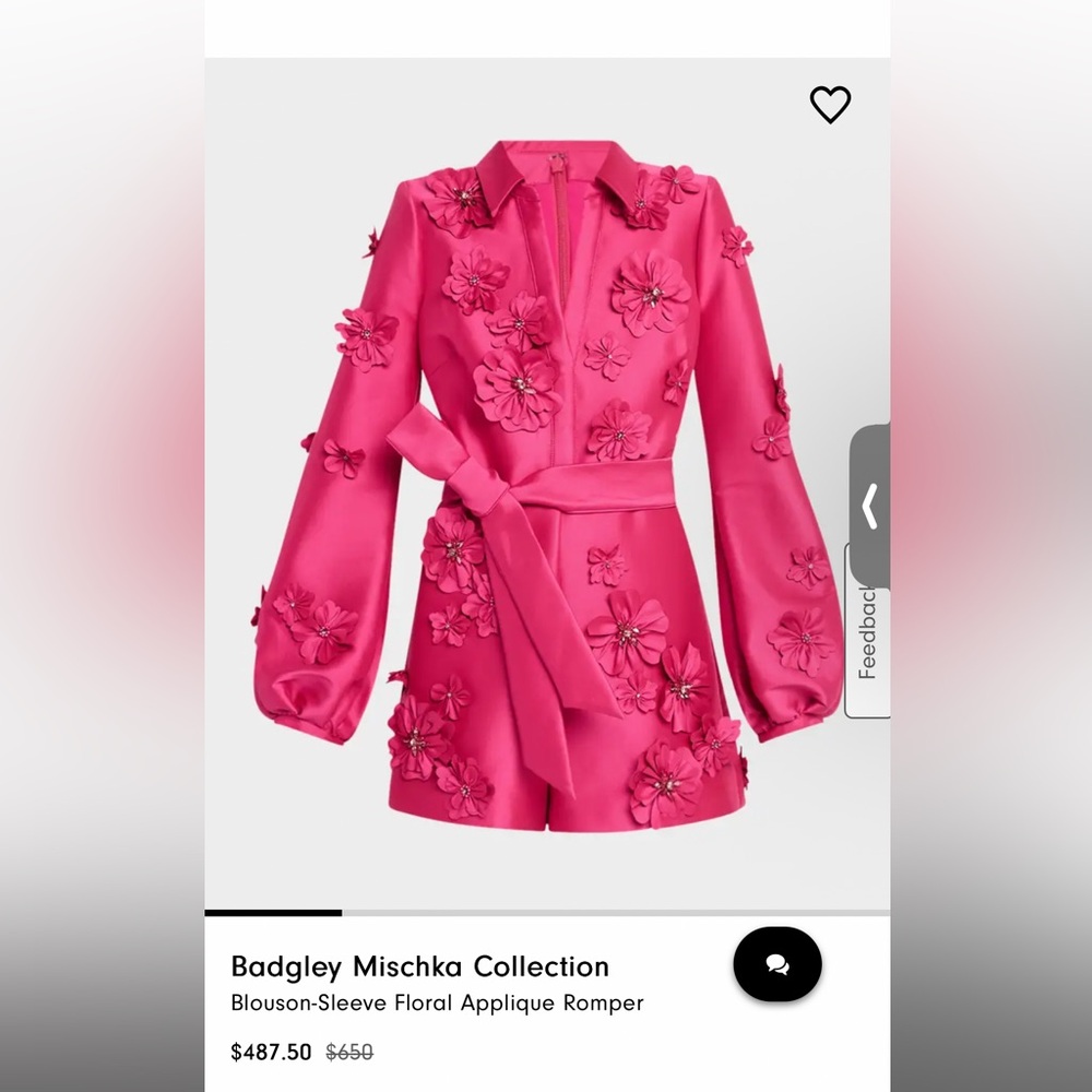 Badgley Mischka Pink Floral Applique Jacket